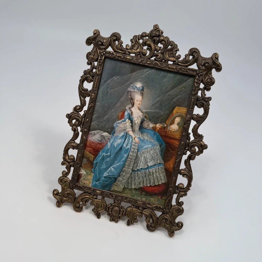 Vintage Ornate Brass Mid‎ Century Italian Victorian Rococo Revival Picture Frame